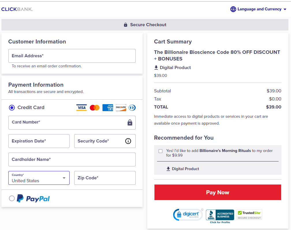 The Genius Wave Checkout Page
